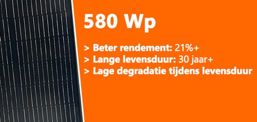 580 Wattpiek zonnepanelen