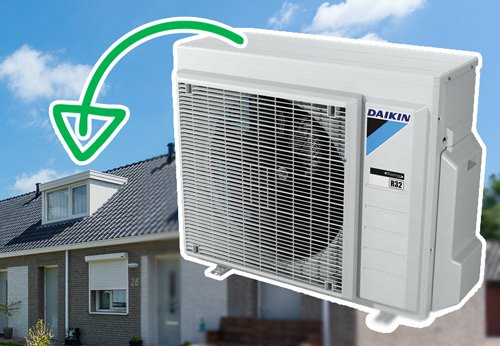Kan een warmtepomp buitenunit op een dakkapeldak?